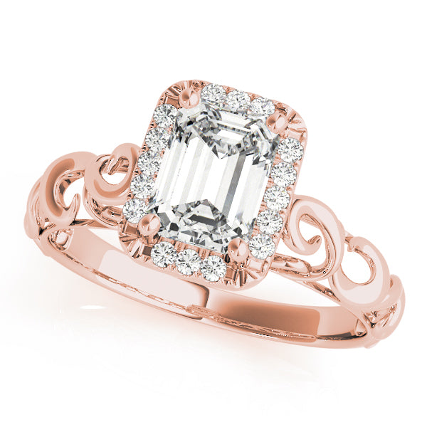Romantic Pavé Halo Diamond Engagement Ring (1/8 ct. tw.)
