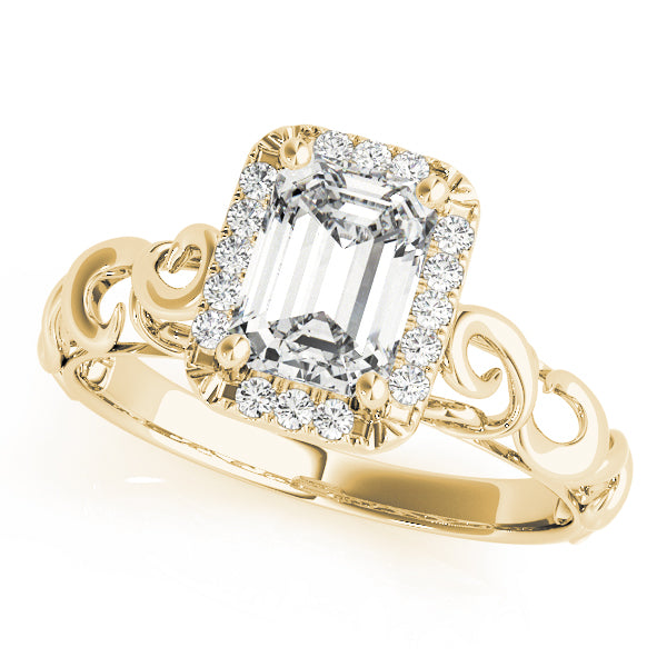 Romantic Pavé Halo Diamond Engagement Ring (1/8 ct. tw.)