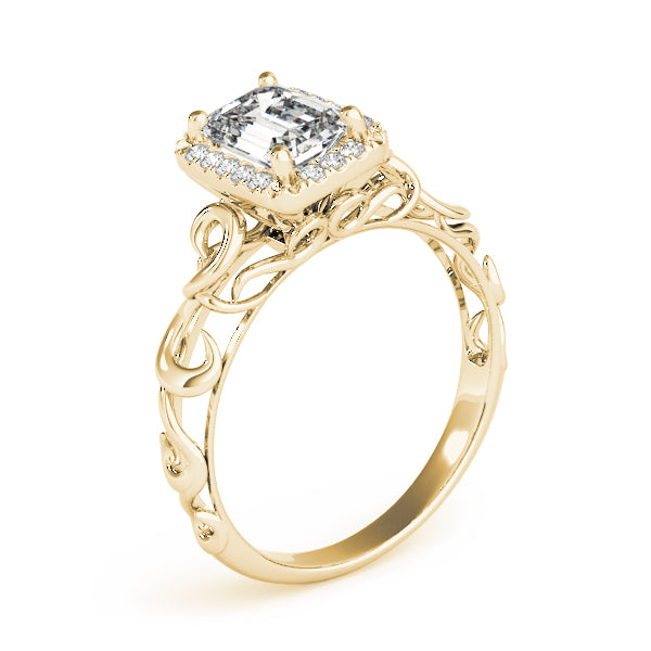 Romantic Pavé Halo Diamond Engagement Ring (1/8 ct. tw.)