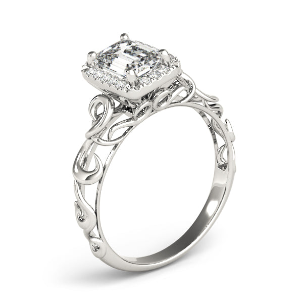 Romantic Pavé Halo Diamond Engagement Ring (1/8 ct. tw.)