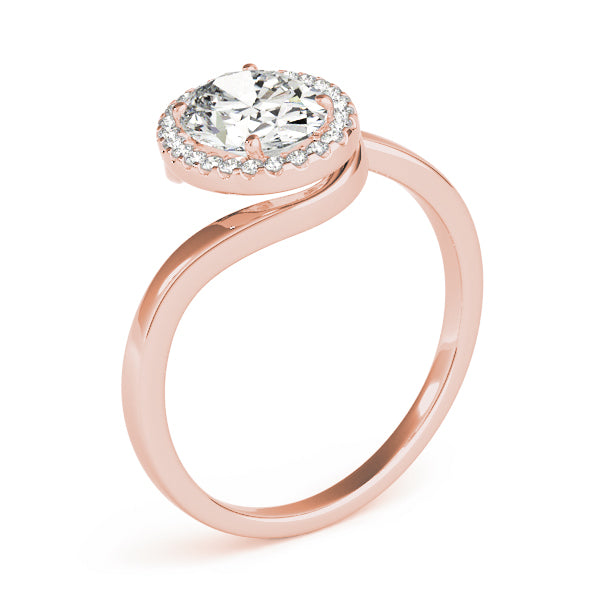 Twist Halo Diamond Engagement Ring (1/8 ct. tw.)