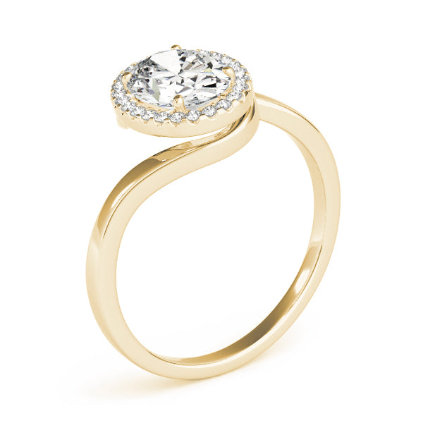 Twist Halo Diamond Engagement Ring (1/8 ct. tw.)