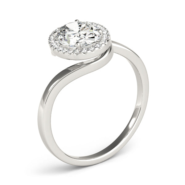 Twist Halo Diamond Engagement Ring (1/8 ct. tw.)