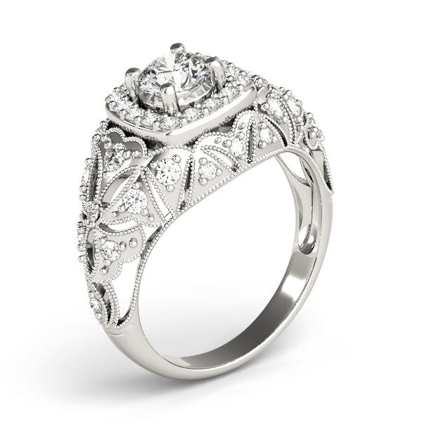 Vintage Filigree Pavé Diamond Engagement Ring (3/8 ct. tw.)