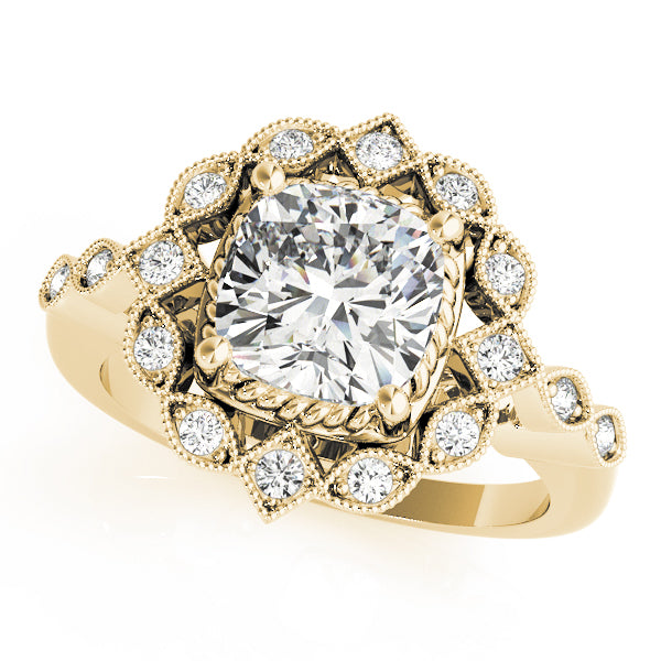 Vintage Halo Diamond Engagement Ring