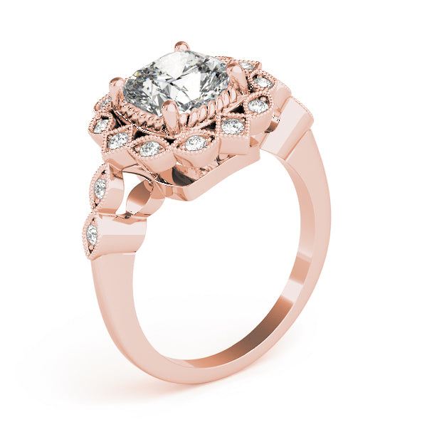 Vintage Halo Diamond Engagement Ring