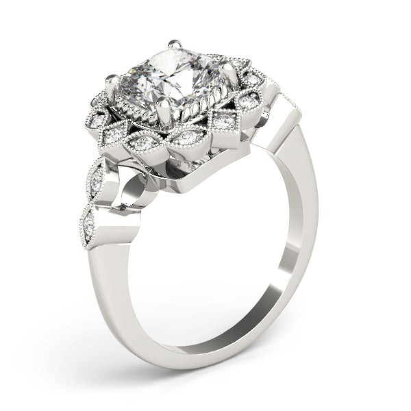 Vintage Halo Diamond Engagement Ring