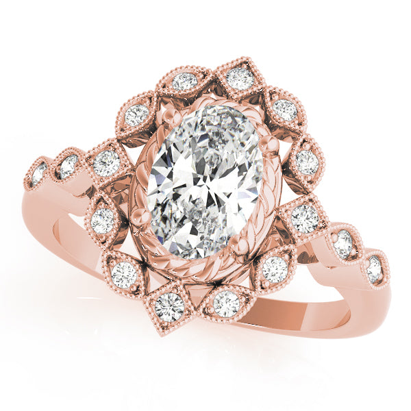 Vintage-Inspired Cluster Halo Diamond Engagement Ring