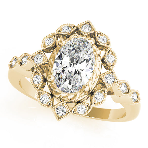 Vintage-Inspired Cluster Halo Diamond Engagement Ring
