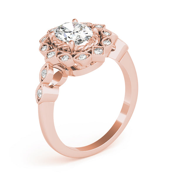 Vintage-Inspired Cluster Halo Diamond Engagement Ring (1/15 ct. tw.)