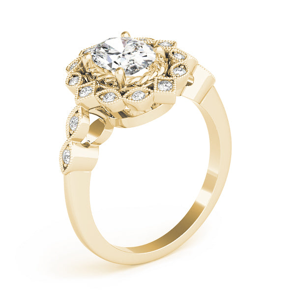 Vintage-Inspired Cluster Halo Diamond Engagement Ring (1/15 ct. tw.)