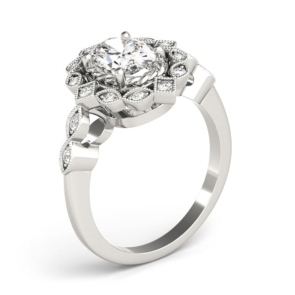 Vintage-Inspired Cluster Halo Diamond Engagement Ring