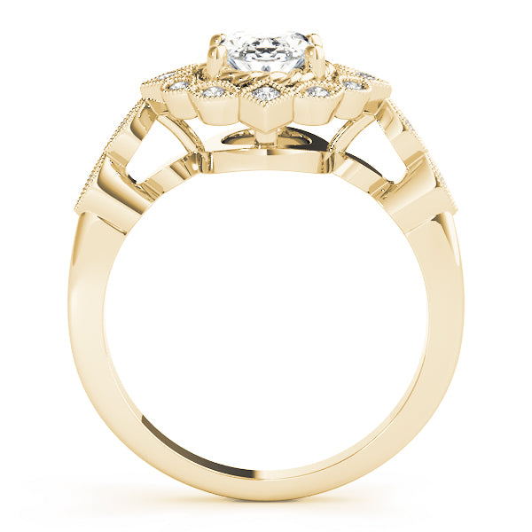 Vintage-Inspired Cluster Halo Diamond Engagement Ring
