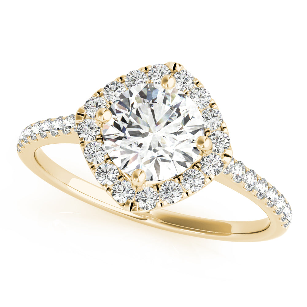 Classic Cushion Halo Pavé Diamond Engagement Ring (3/8 ct. tw.)