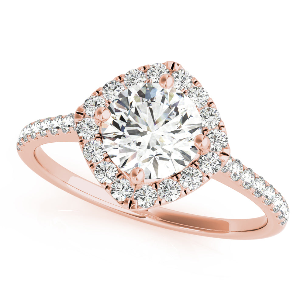 Classic Cushion Halo Pavé Diamond Engagement Ring (3/8 ct. tw.)