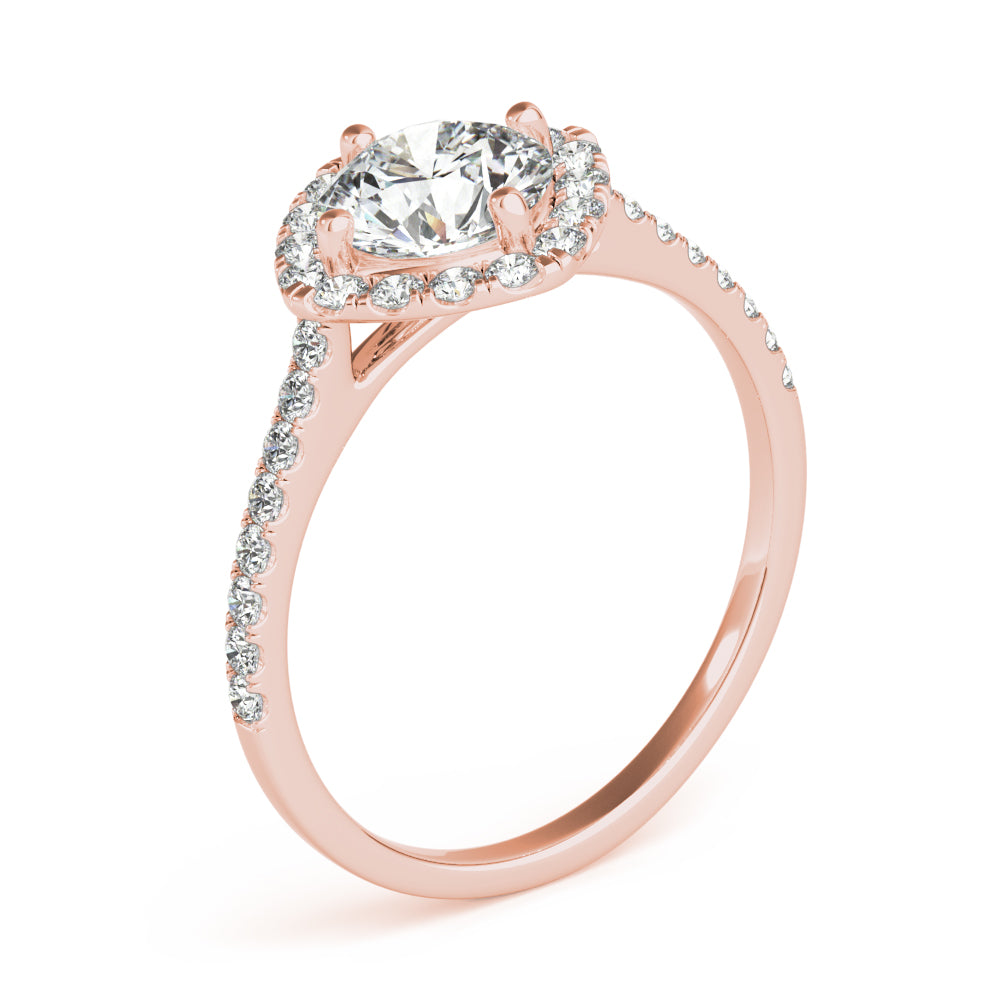 Classic Cushion Halo Pavé Diamond Engagement Ring (3/8 ct. tw.)