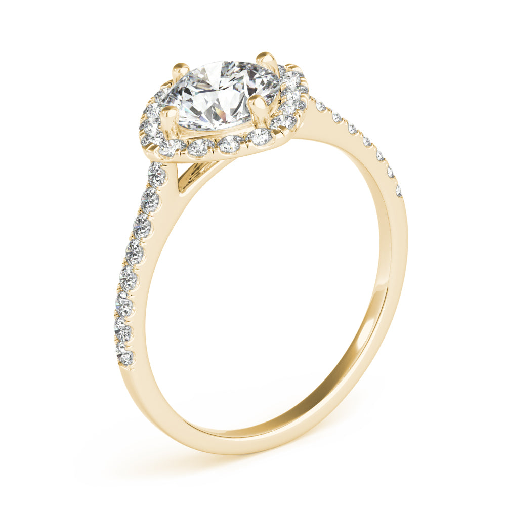 Classic Cushion Halo Pavé Diamond Engagement Ring (3/8 ct. tw.)