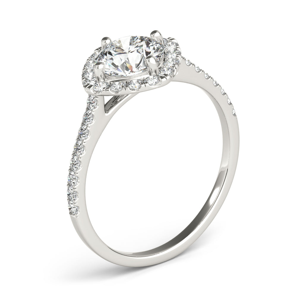 Classic Cushion Halo Pavé Diamond Engagement Ring (3/8 ct. tw.)
