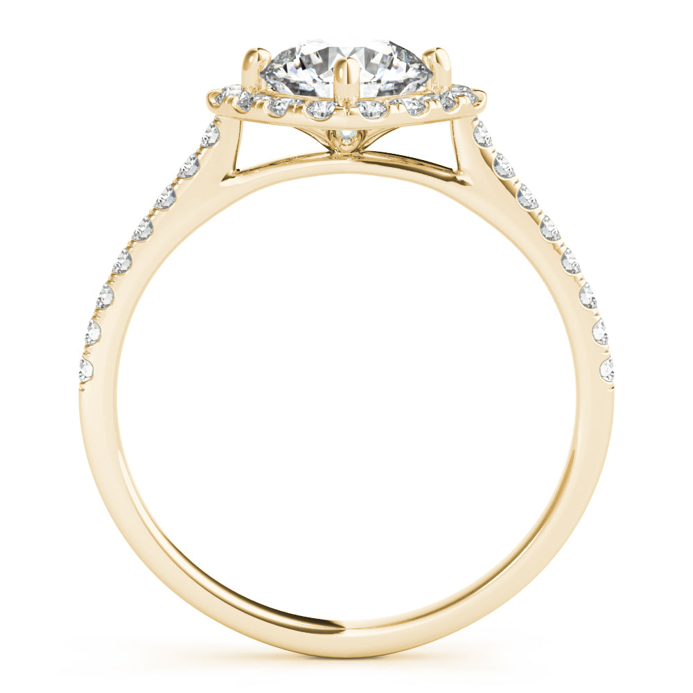 Classic Cushion Halo Pavé Diamond Engagement Ring (3/8 ct. tw.)