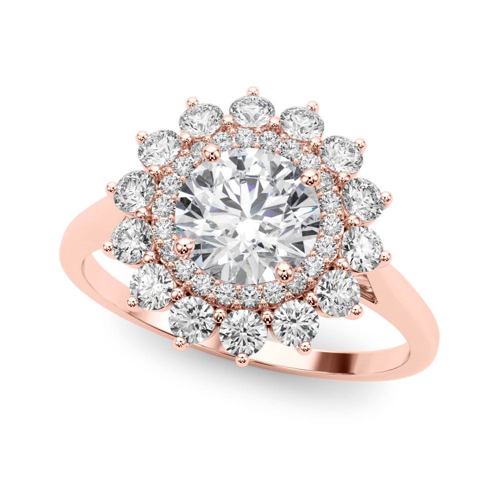 Floral Cluster Halo Diamond Engagement Ring (5/8 ct. tw.)