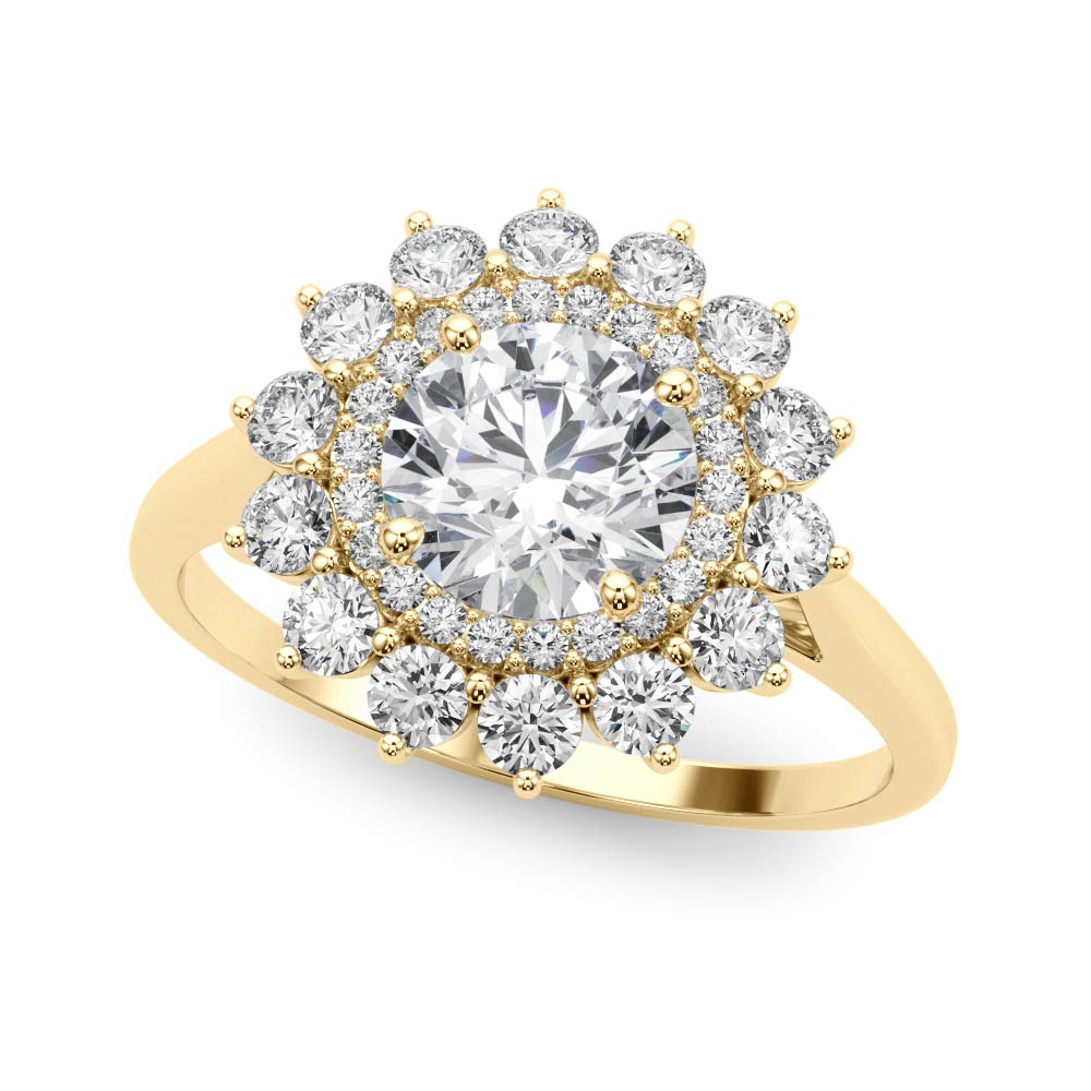 Floral Cluster Halo Diamond Engagement Ring (5/8 ct. tw.)