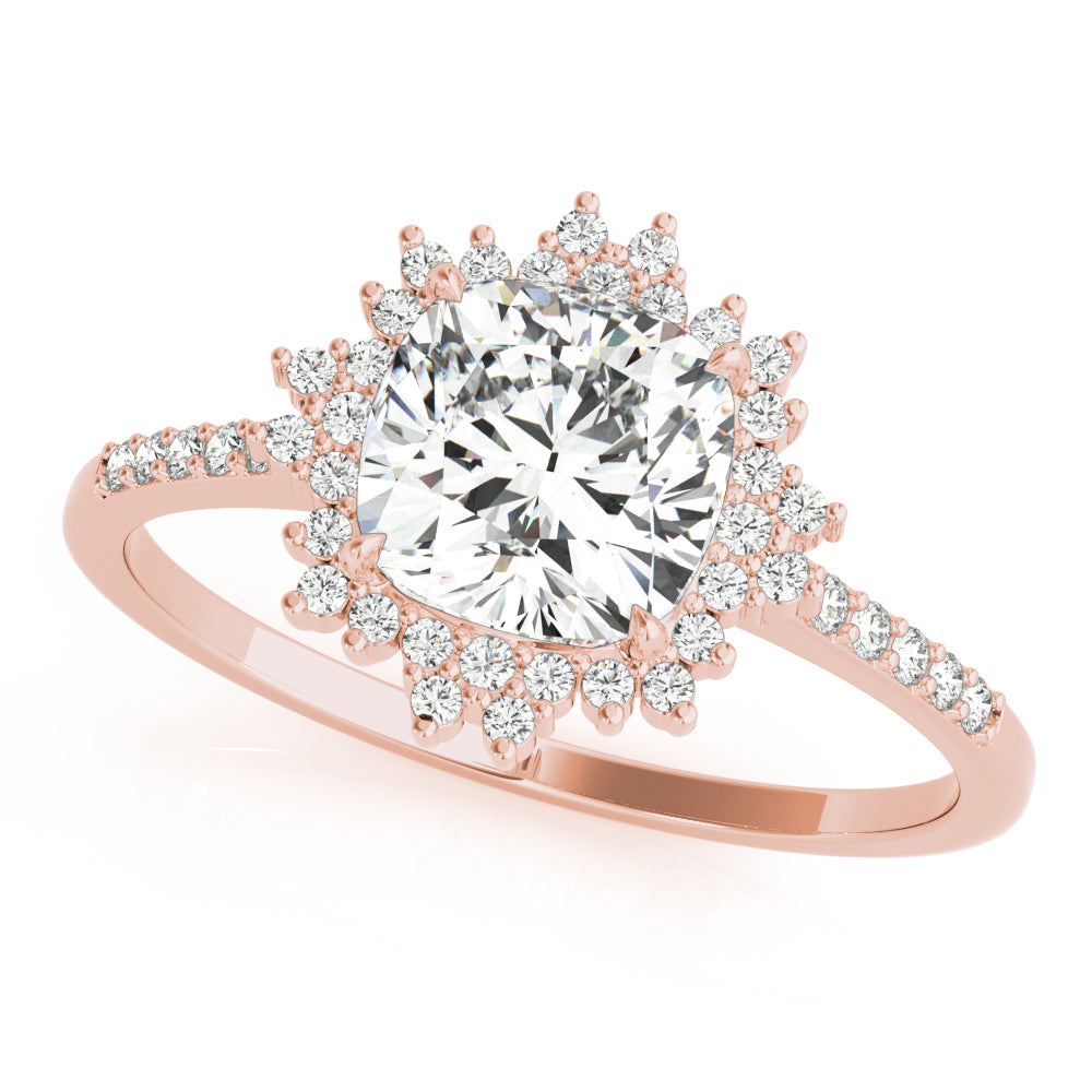 Petite Halo Pavé Diamond Engagement Ring (1/4 ct. tw.)