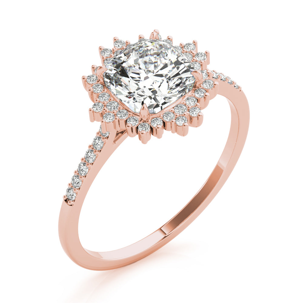 Petite Halo Pavé Diamond Engagement Ring (1/4 ct. tw.)
