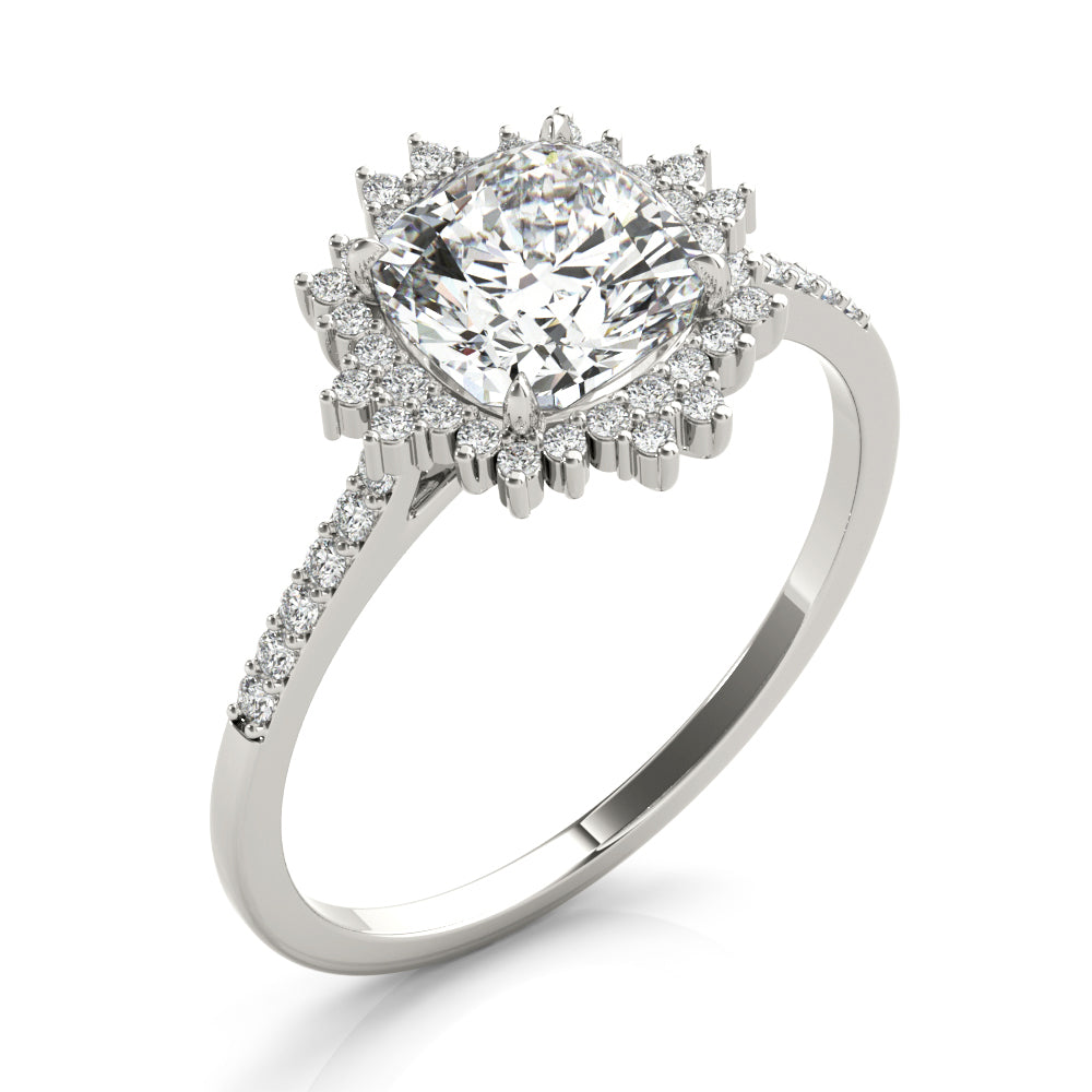 Petite Halo Pavé Diamond Engagement Ring (1/4 ct. tw.)