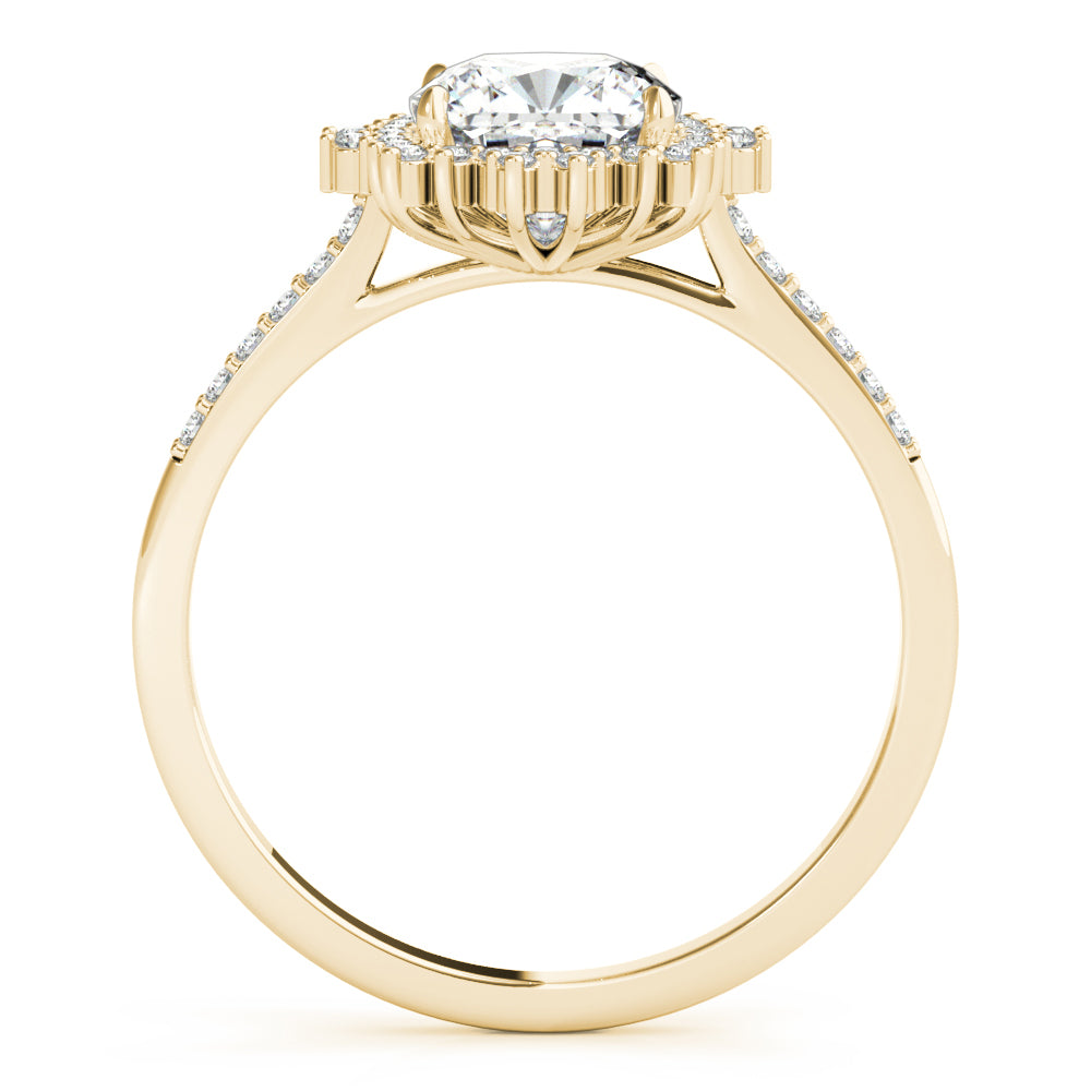 Petite Halo Pavé Diamond Engagement Ring (1/4 ct. tw.)