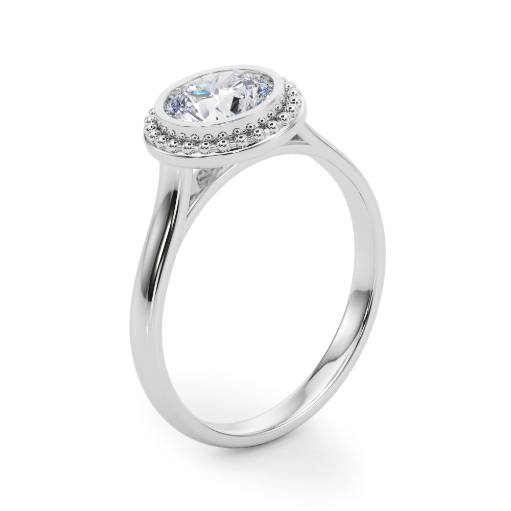 Milgrain Bezel Halo Diamond Engagement Ring (1/3 ct. tw.)