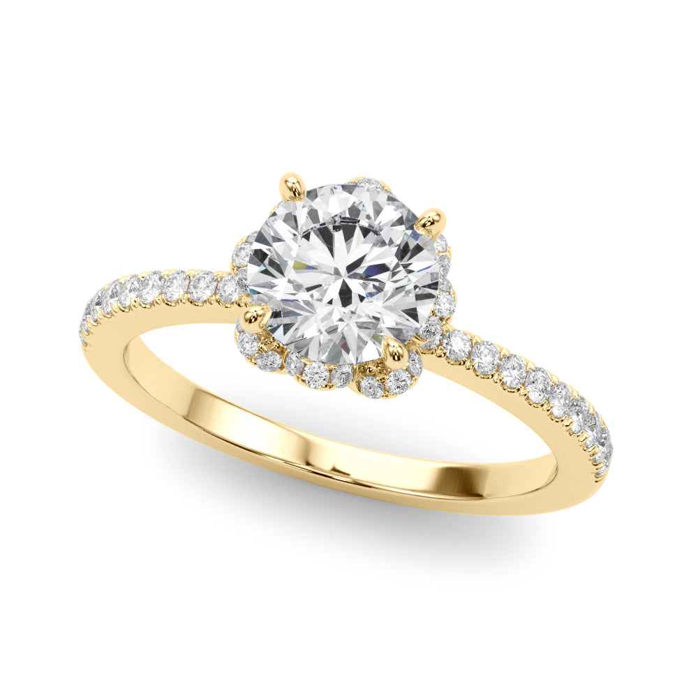 Petite Halo Pavé Diamond Engagement Ring (1/2 ct. tw.)
