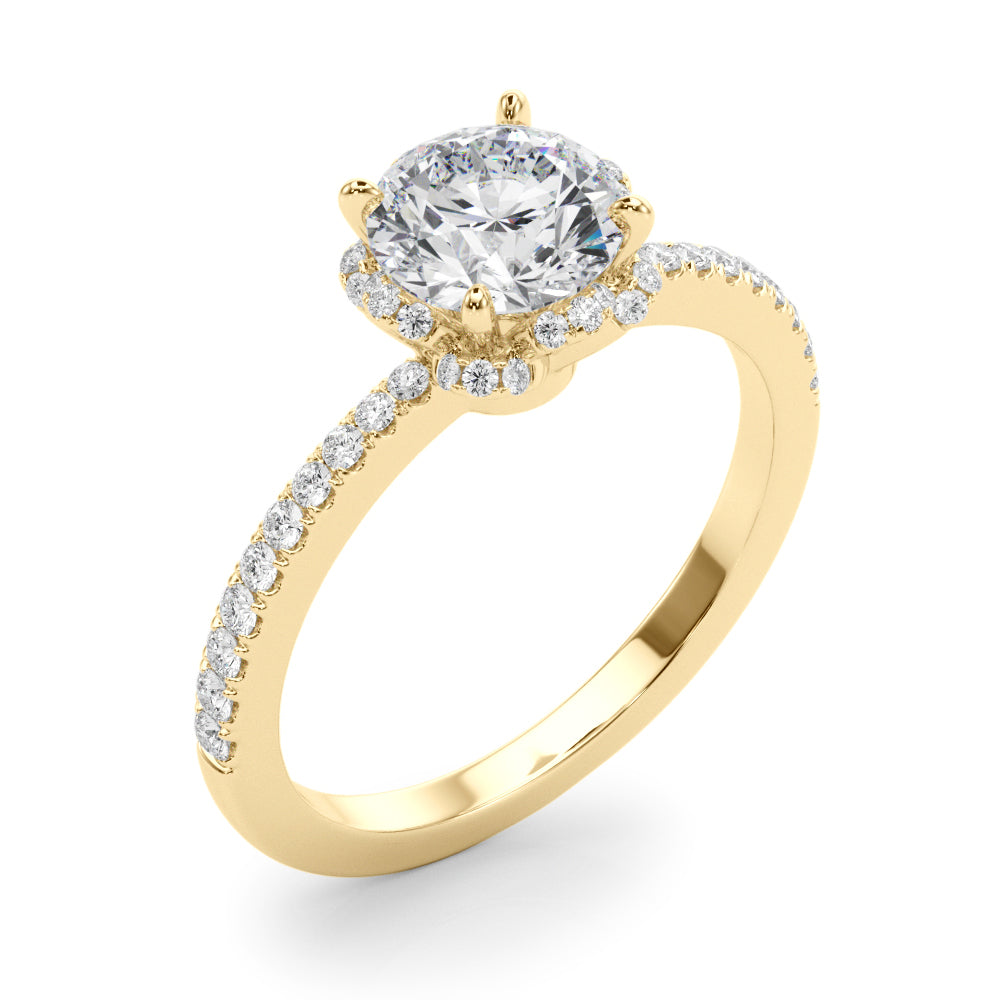 Petite Halo Pavé Diamond Engagement Ring (1/2 ct. tw.)