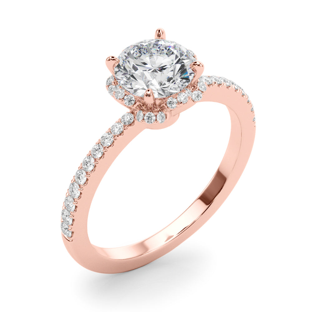 Petite Halo Pavé Diamond Engagement Ring (1/2 ct. tw.)