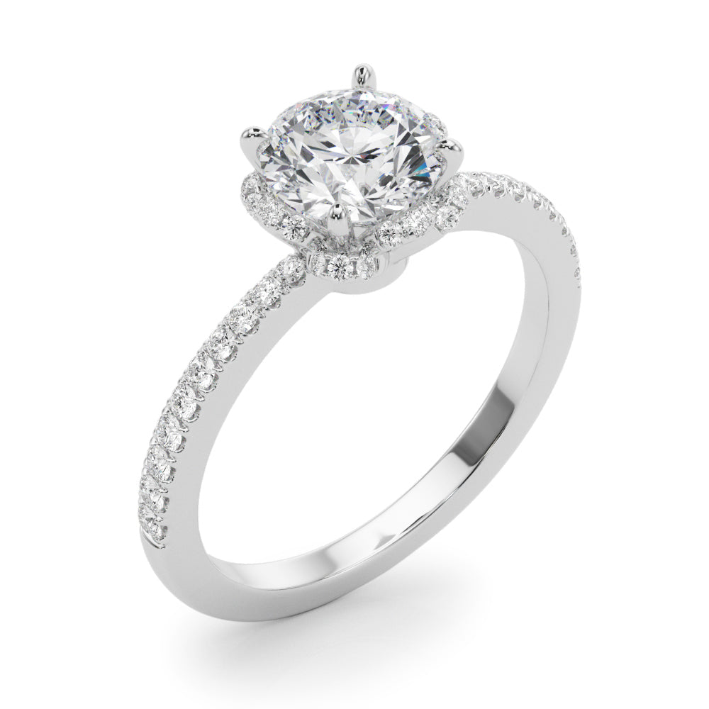 Petite Halo Pavé Diamond Engagement Ring (1/2 ct. tw.)