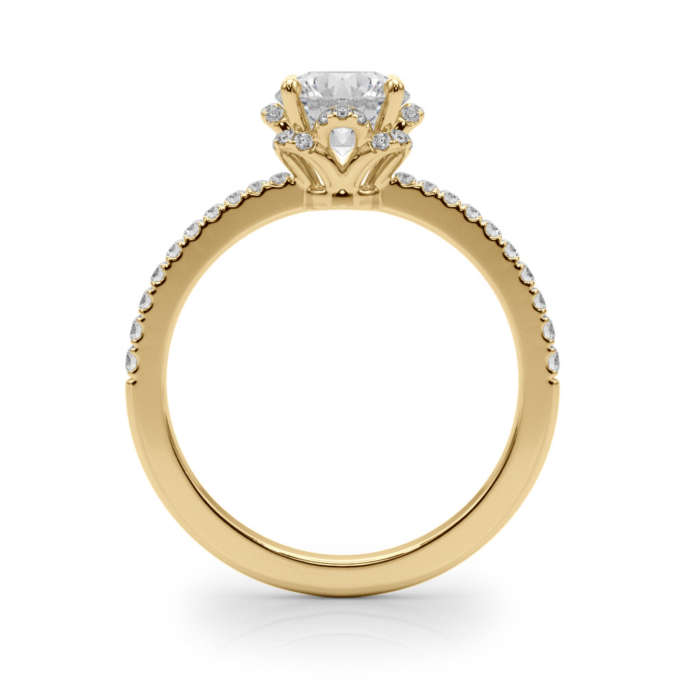 Petite Halo Pavé Diamond Engagement Ring (1/2 ct. tw.)