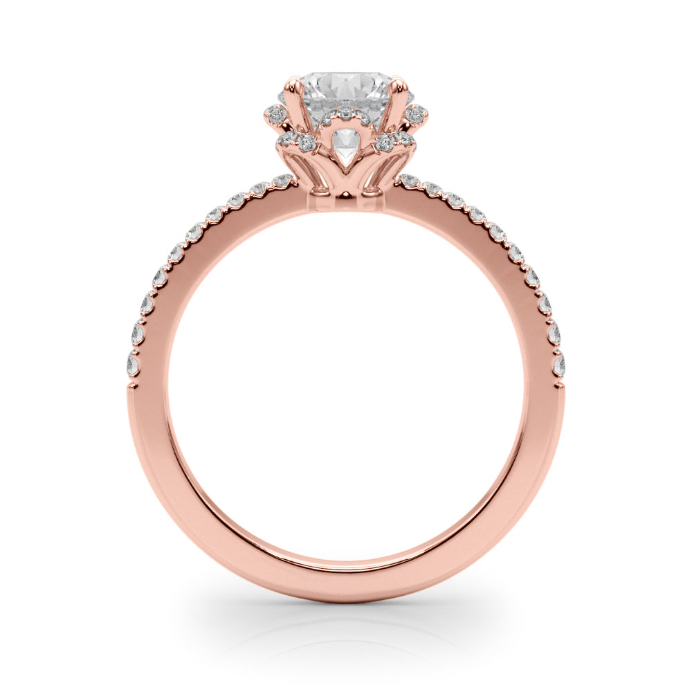 Petite Halo Pavé Diamond Engagement Ring (1/2 ct. tw.)