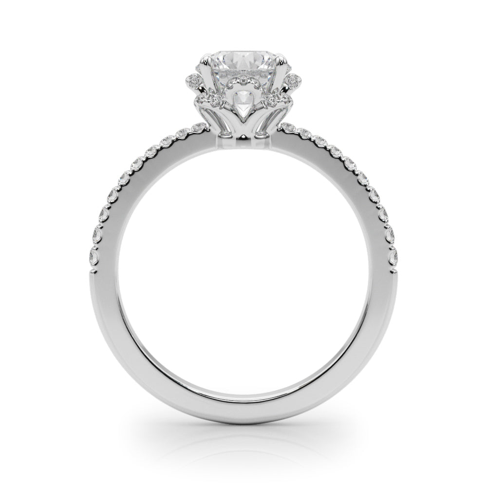 Petite Halo Pavé Diamond Engagement Ring (1/2 ct. tw.)