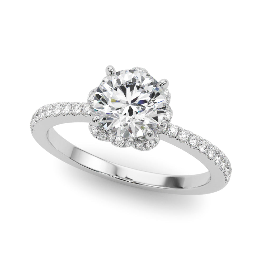 Petite Halo Pavé Diamond Engagement Ring (3 ct. tw.)