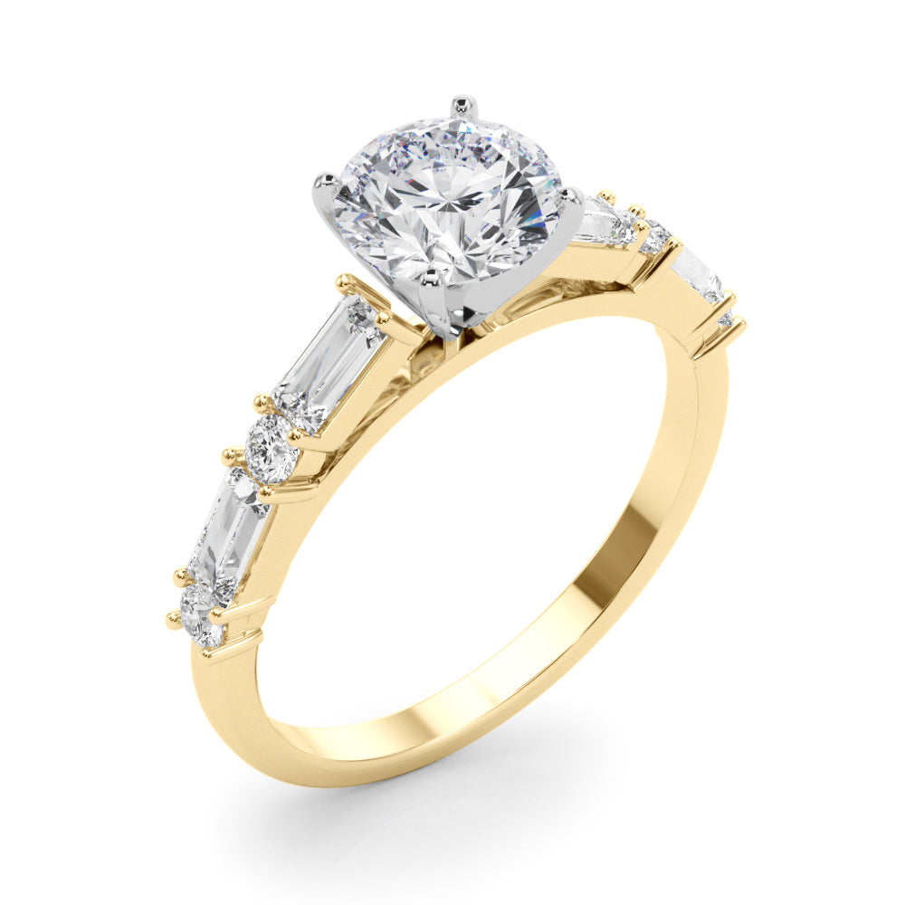 Graduated Baguette and Round Diamond Engagement Ring (5/8 ct. tw.)