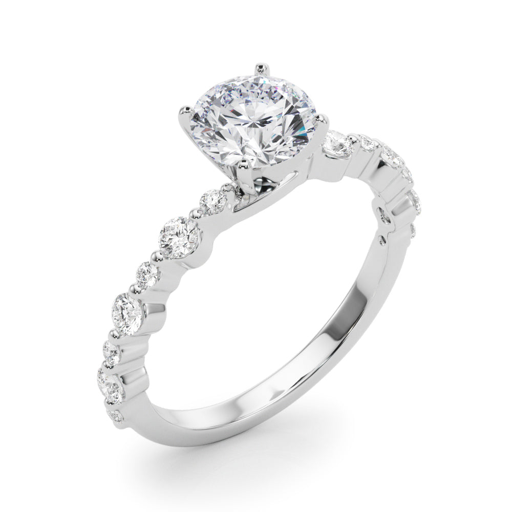 Petite Scalloped Diamond Engagement Ring (3/8 ct. tw.)