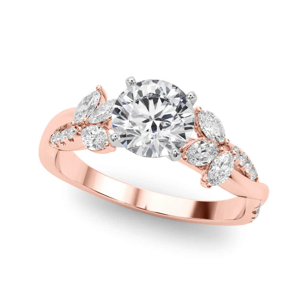 Leaf Motif Diamond Engagement Ring (3/8 ct. tw.)