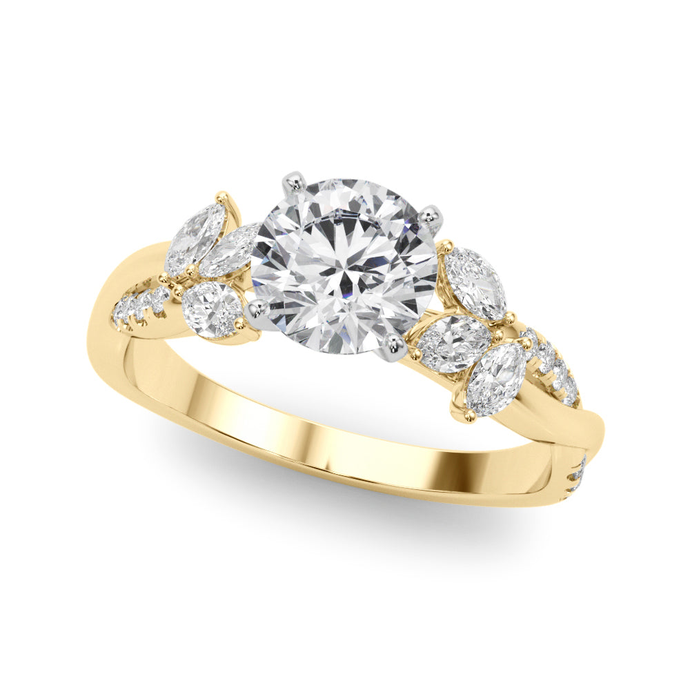 Leaf Motif Diamond Engagement Ring (3/8 ct. tw.)