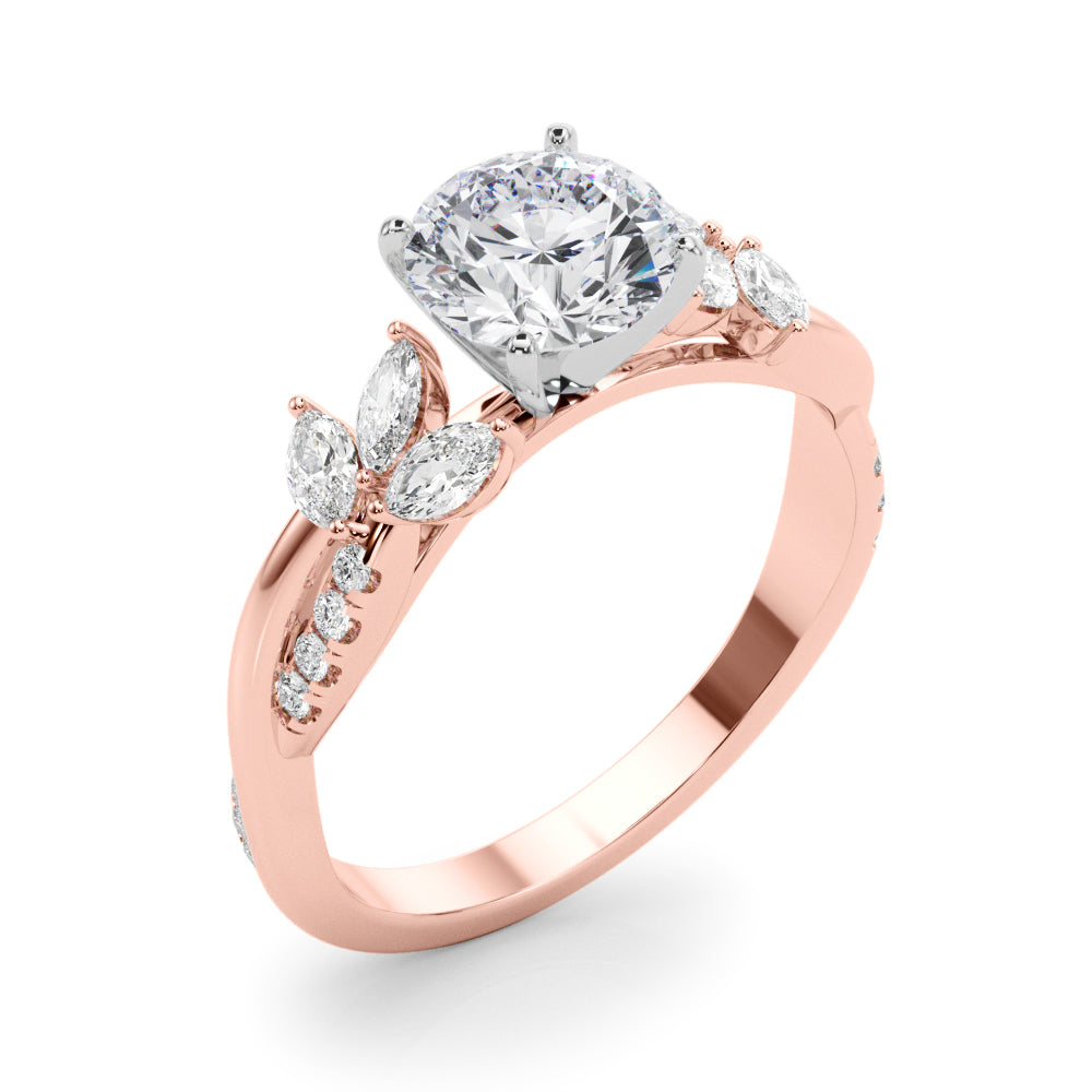 Leaf Motif Diamond Engagement Ring (3/8 ct. tw.)