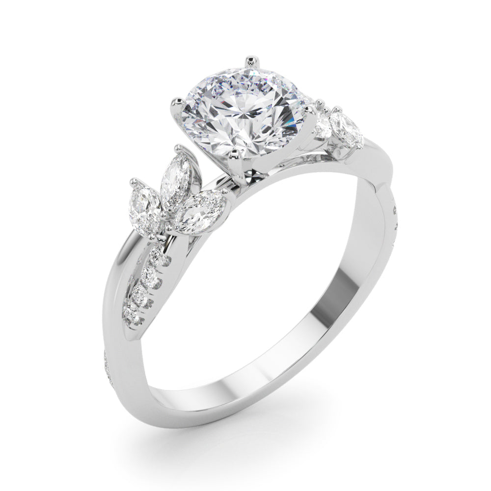 Leaf Motif Diamond Engagement Ring (3/8 ct. tw.)