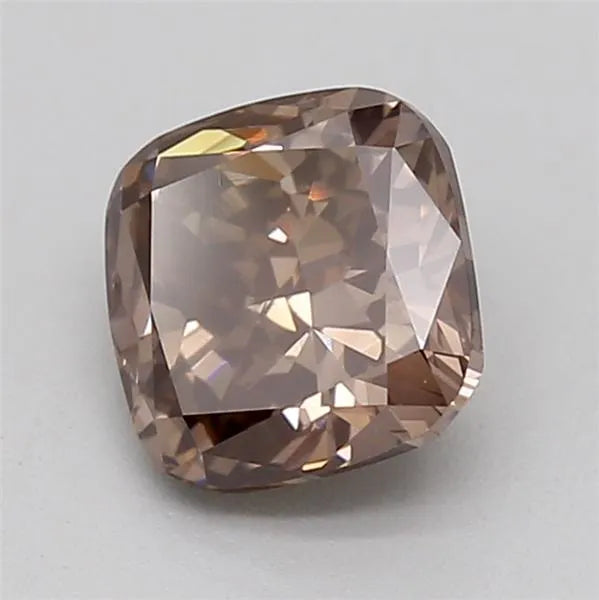 0.97ct Cushion modified Lab Grown Diamond (Colour Fancy Light Brown, Clarity VS2, IGI Certified)