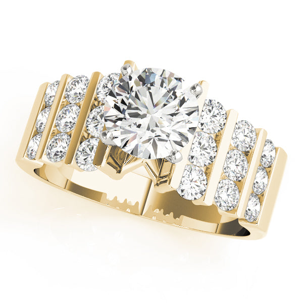 Architectural Channel-Set Split-Shank Diamond Engagement Ring (5/8 ct. tw.)