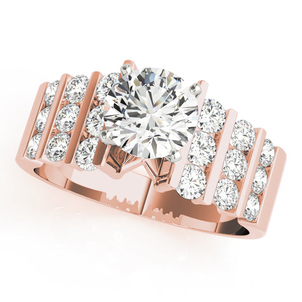 Architectural Channel-Set Split-Shank Diamond Engagement Ring (5/8 ct. tw.)