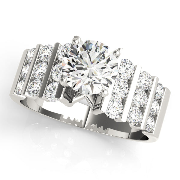 Architectural Channel-Set Split-Shank Diamond Engagement Ring (5/8 ct. tw.)