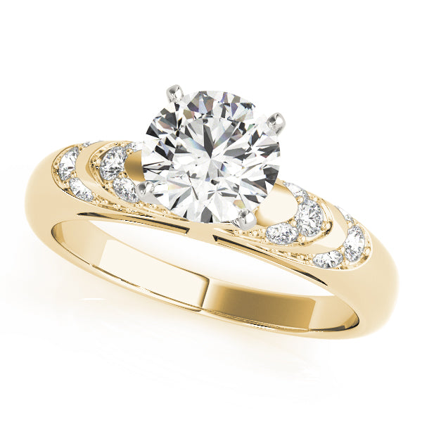 Architectural Pavé Accent Diamond Engagement Ring (1/5 ct. tw.)