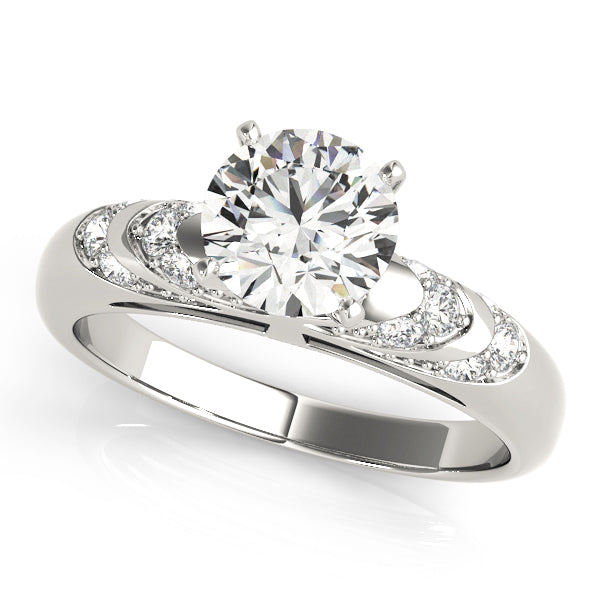 Architectural Pavé Accent Diamond Engagement Ring (1/5 ct. tw.)